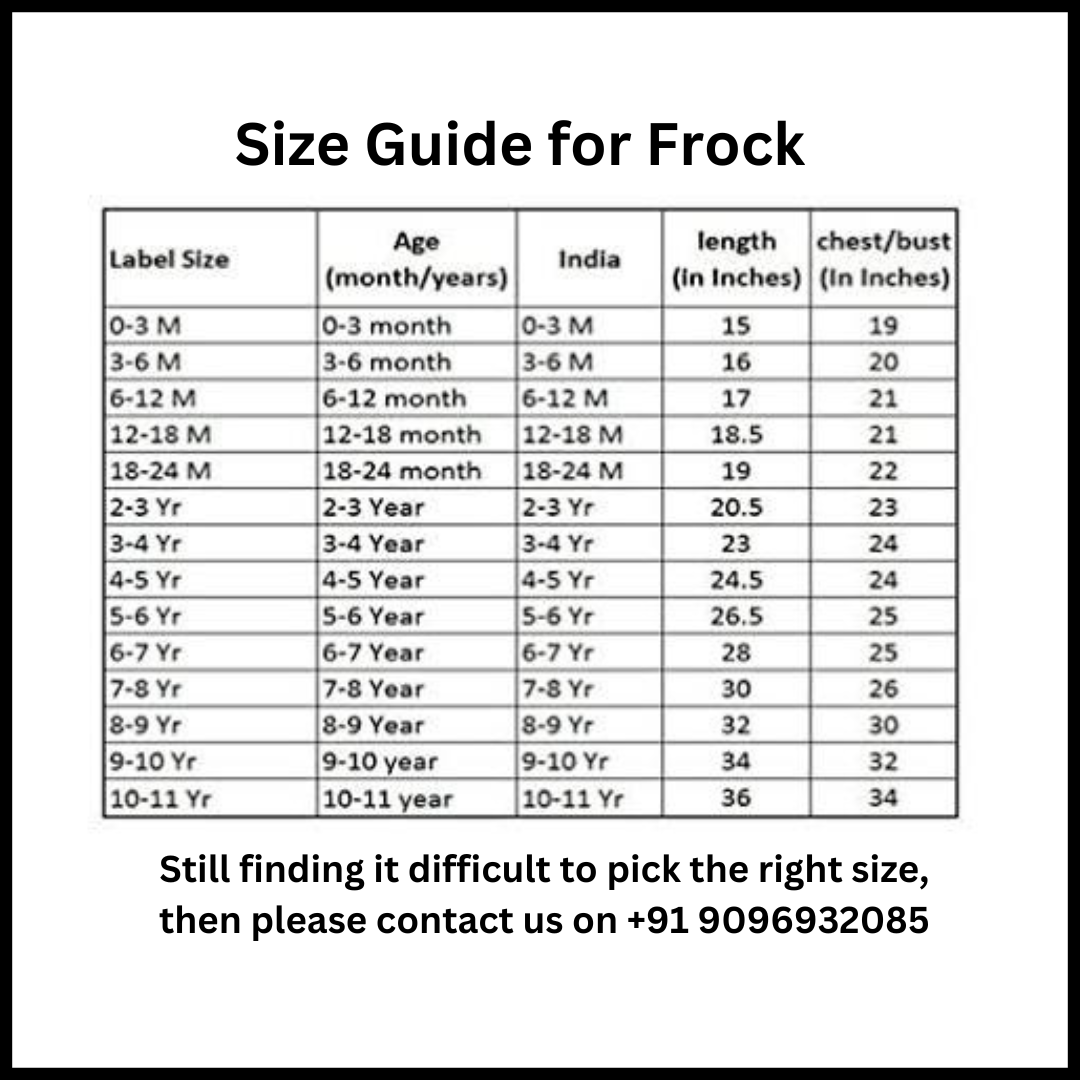 bbcmj frock size chart