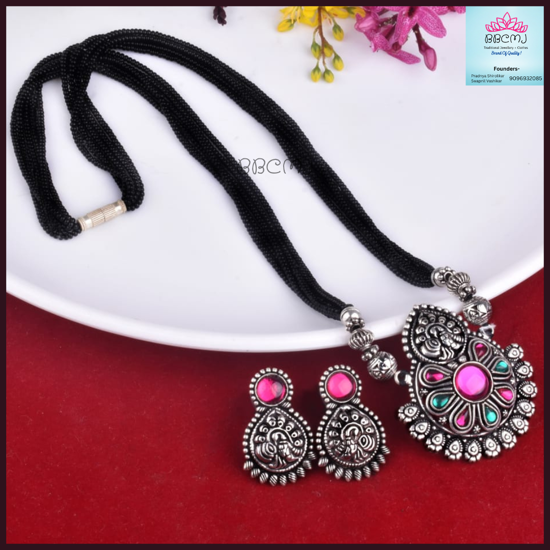 Real silver coated Peacock Mangalsutra set bbcmj