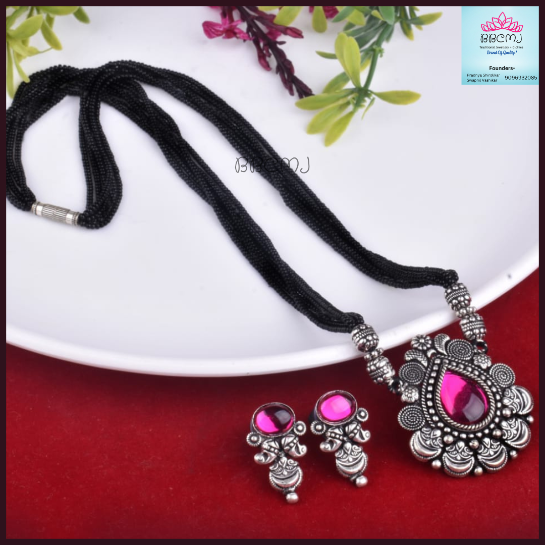 Bela Real silver coated Mangalsutra set bbcmj
