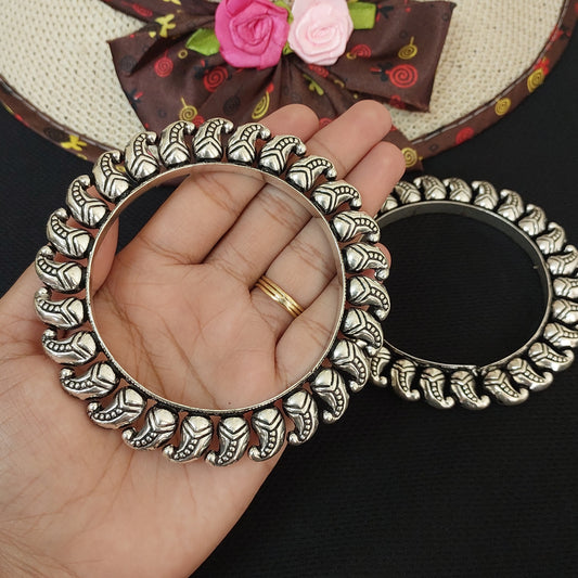 Silver oxidized Karishma Bangles