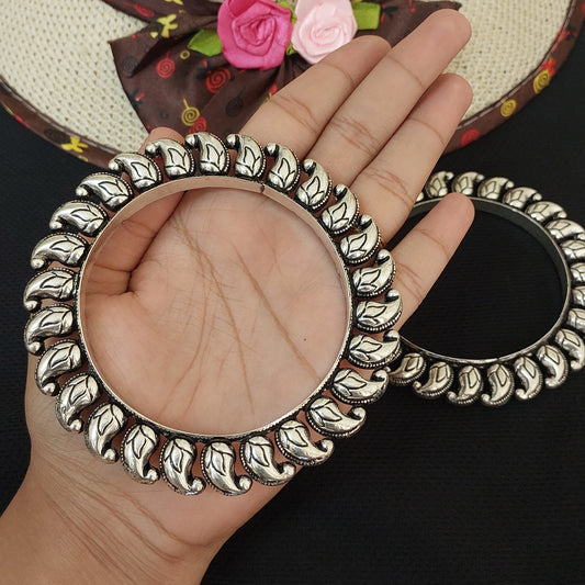 Silver oxidized Koyari Bangles