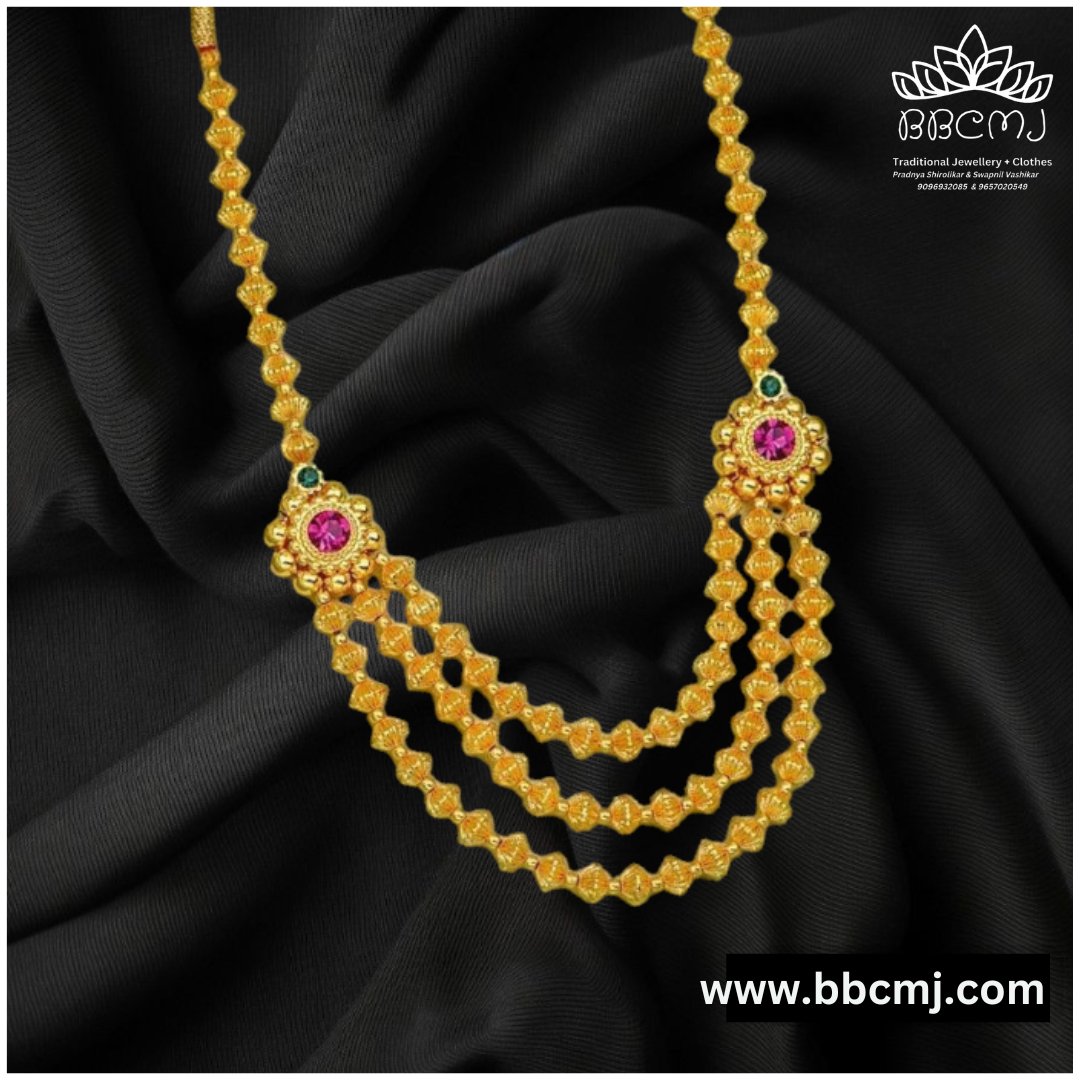 1gm gold short javmani mala set