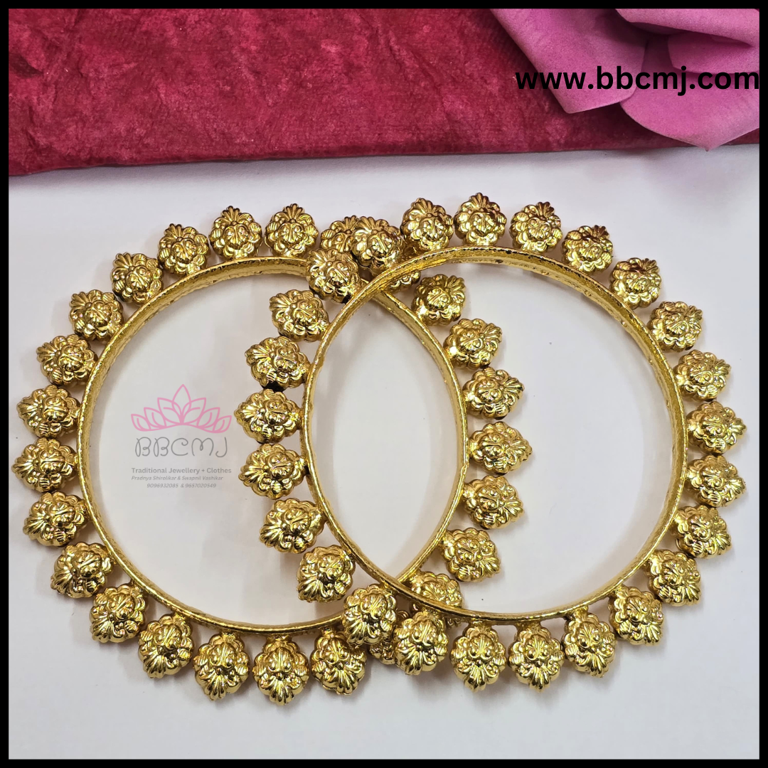 Real gold coated Kirtimukh Bangles