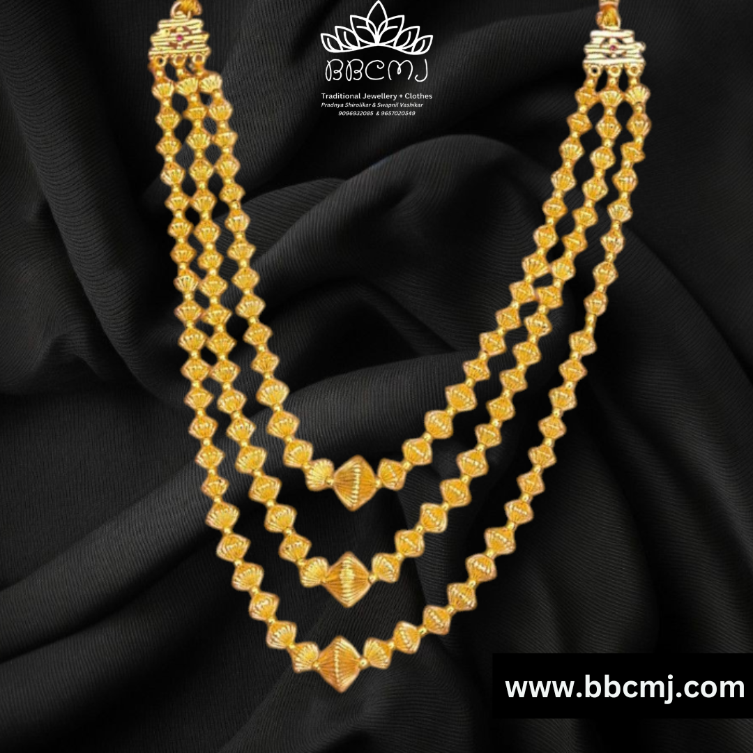 1gm gold 3 line Javmani Mala set