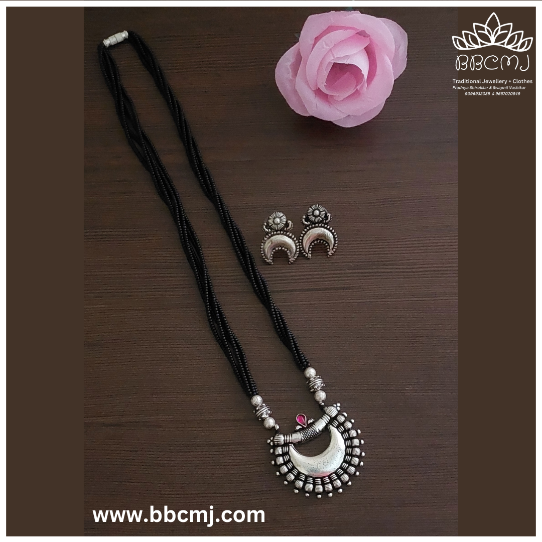 Silver Coated short Mangalsutra set 2