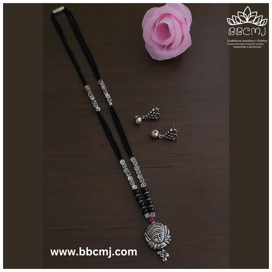 Silver Coated short Mangalsutra set 8