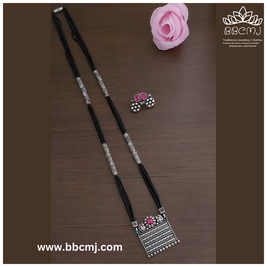 Real silver coated Long Mangalsutra set 2