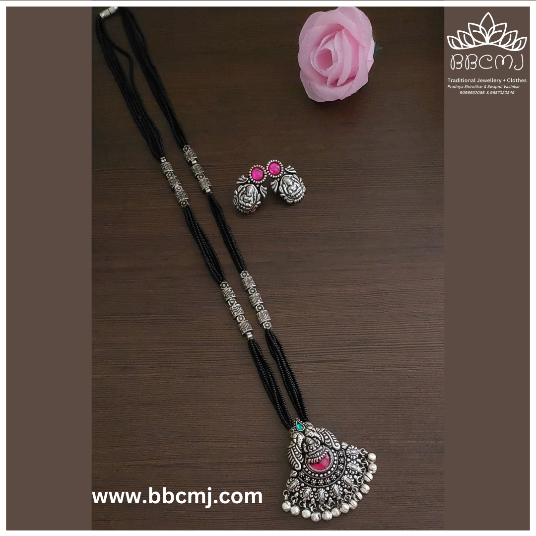 Real silver coated Long Mangalsutra set 4