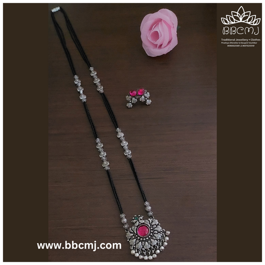 Real silver coated Long Mangalsutra set 5