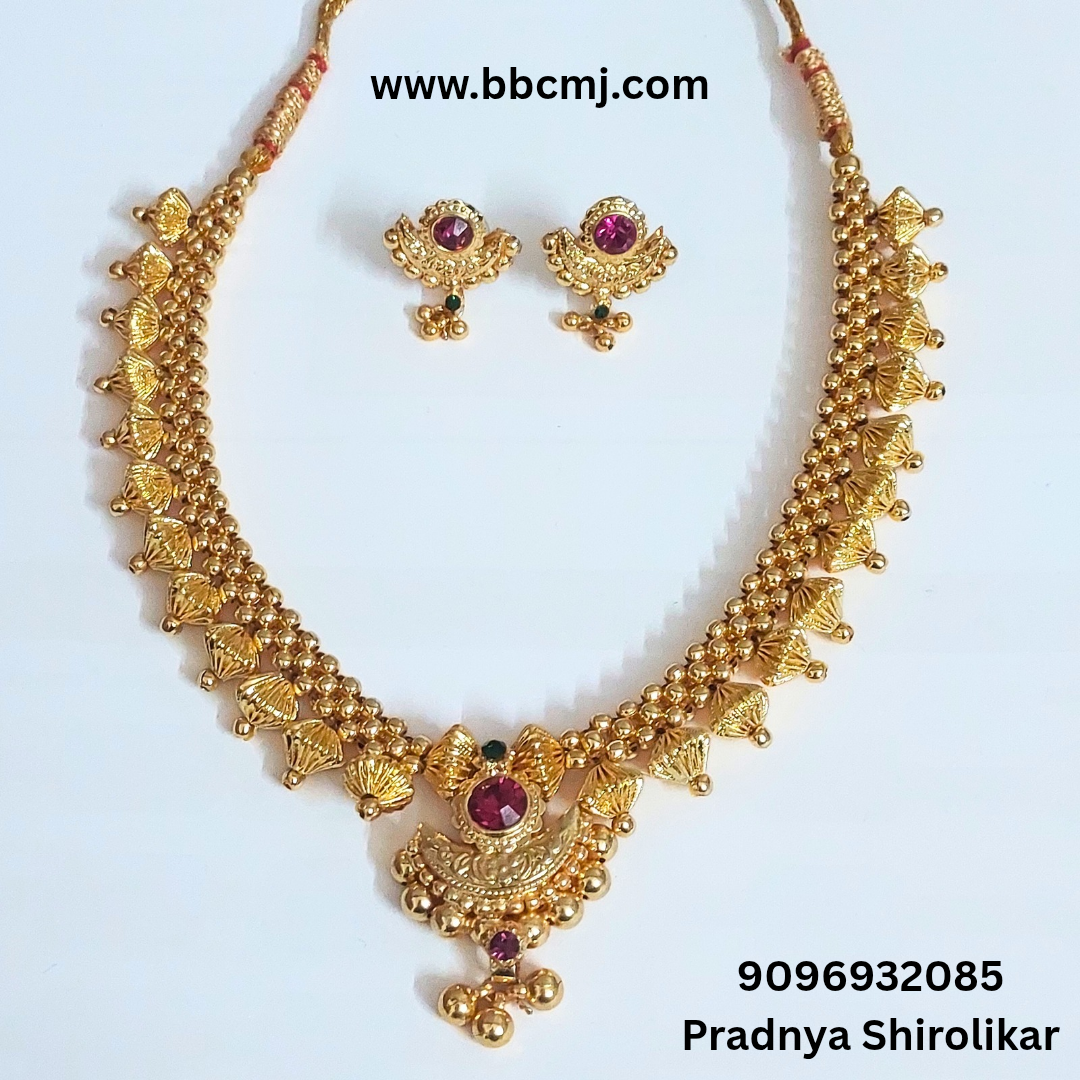 1gm gold chandrakor full zalar thushi set