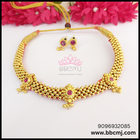 3 pendent kolhapuri tik set