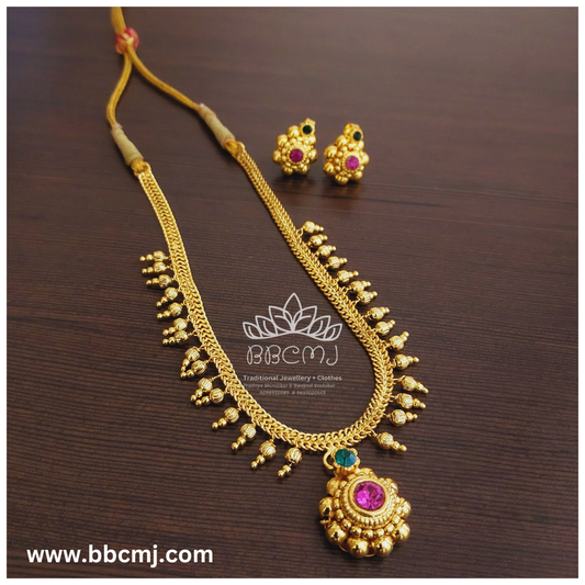 1gm gold -Chain thushi set