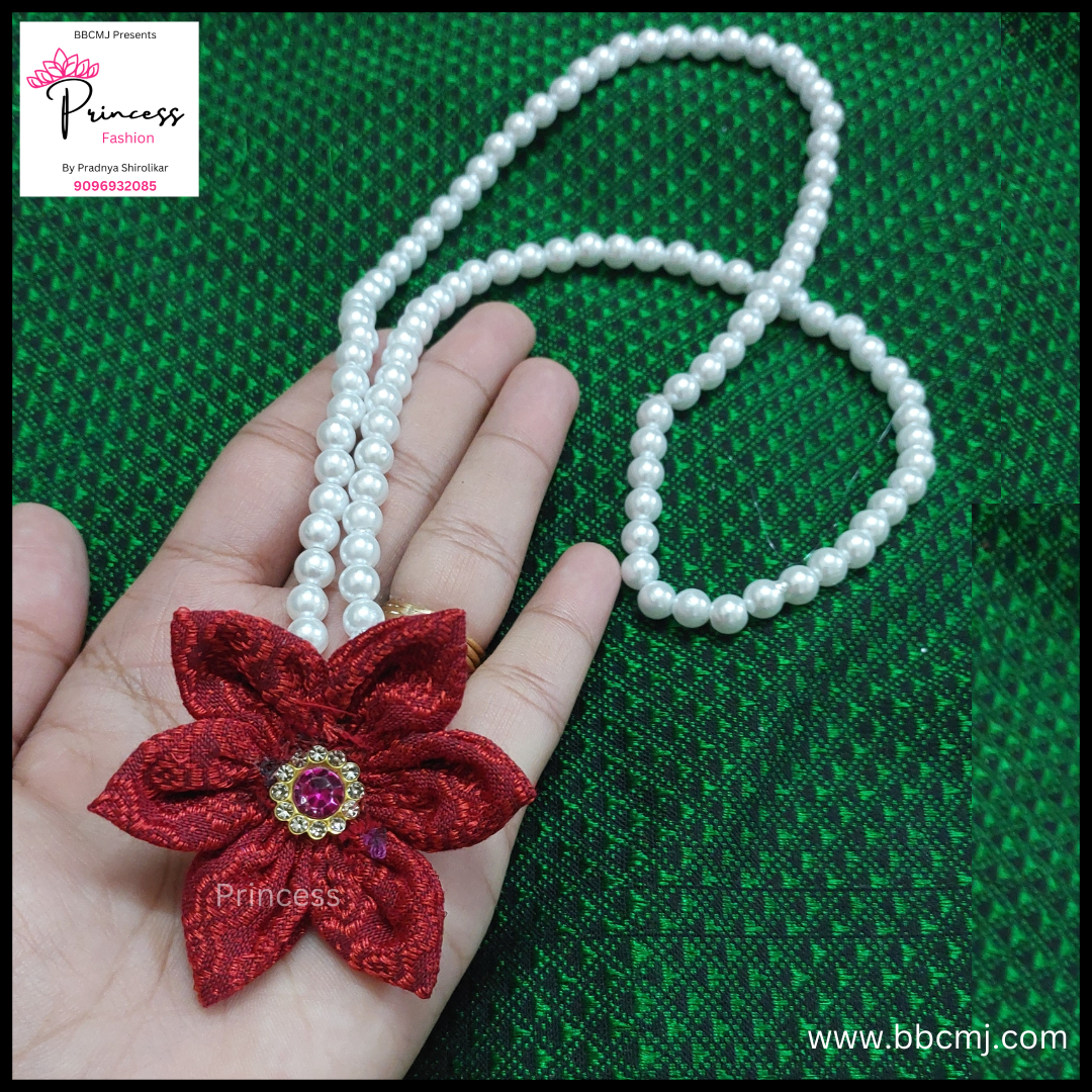 Red Ganpati Kanthi / Pearl neckpc for women