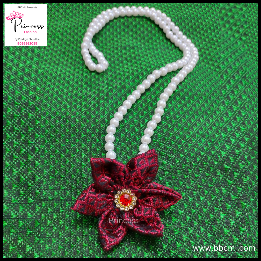 Maroon Ganpati Kanthi / Pearl neckpc for women