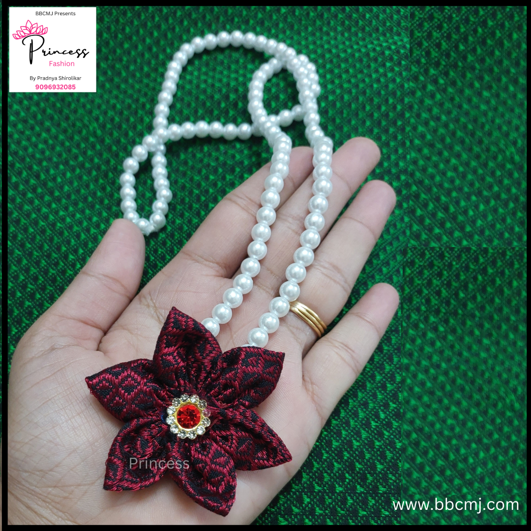 Maroon Ganpati Kanthi / Pearl neckpc for women