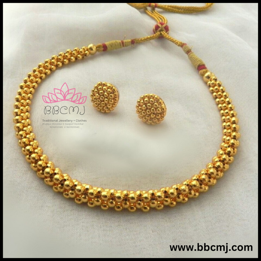 1gm gold Narrow Plain thushi set