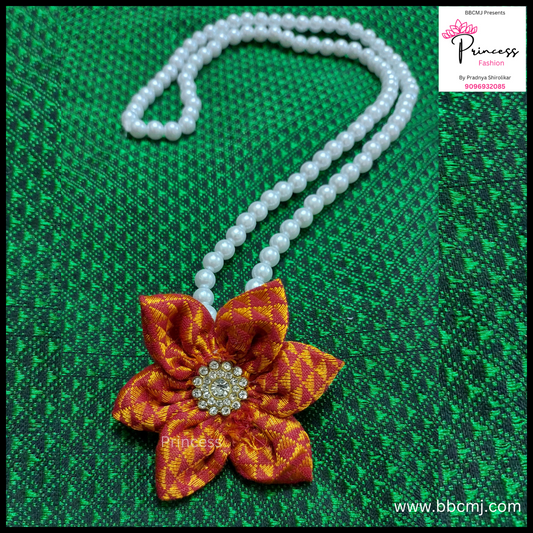 Orange Ganpati Kanthi / Pearl neckpc for women