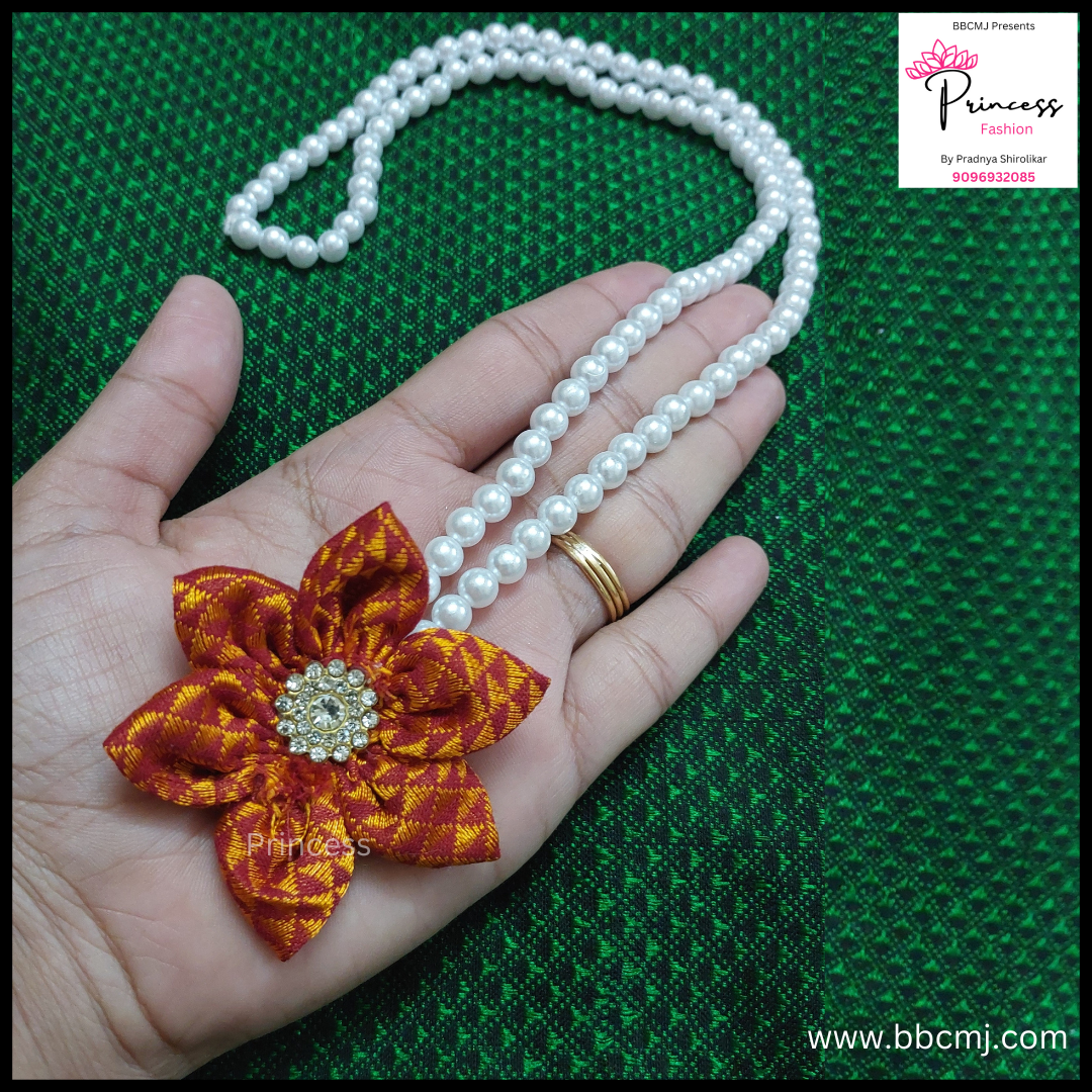 Orange Ganpati Kanthi / Pearl neckpc for women