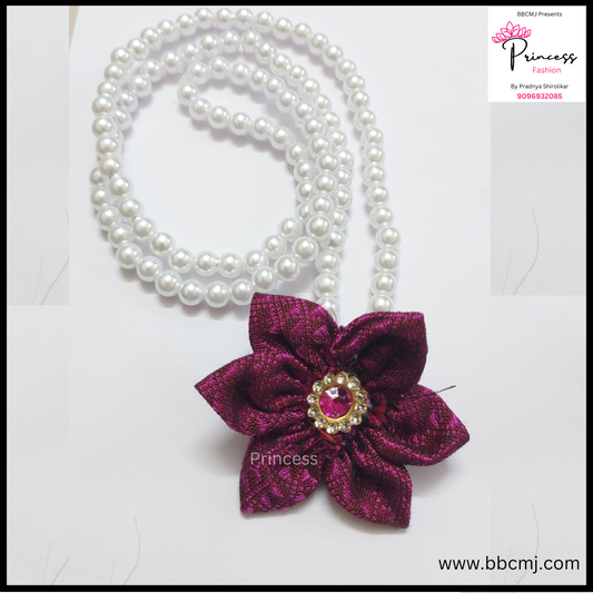 Dark pink Ganpati Kanthi / Pearl neckpc for women