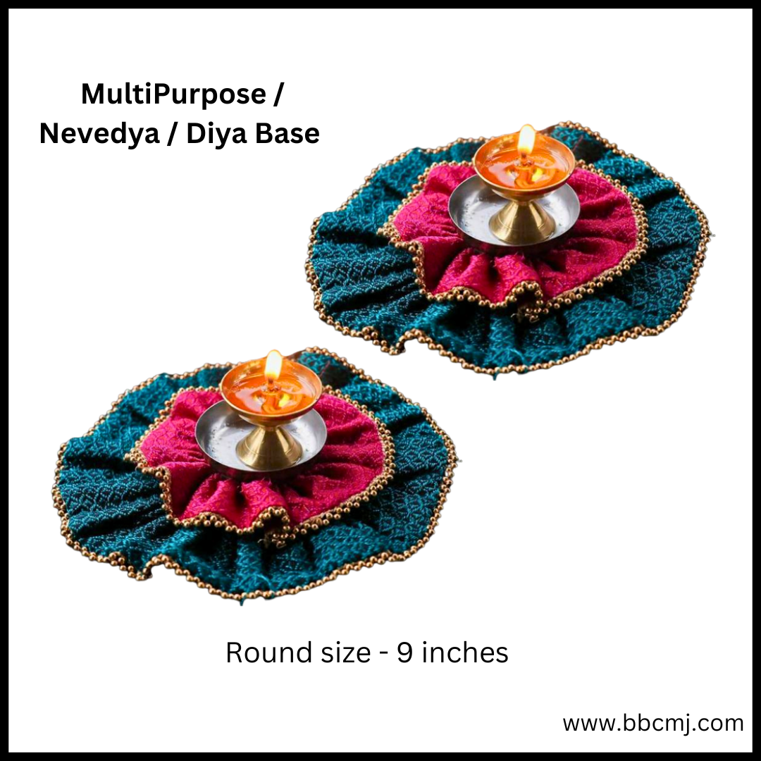 2 color Multipurpose / Nevedya / diya Base - 9 inches