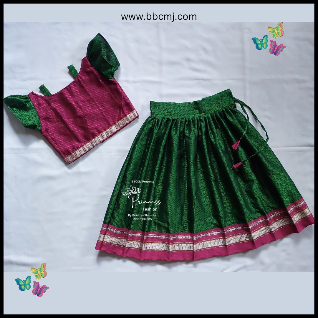 Ankita Green & Pink Parkar Polka