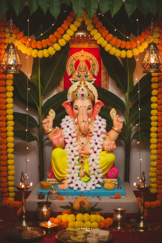cotton haar for ganpati