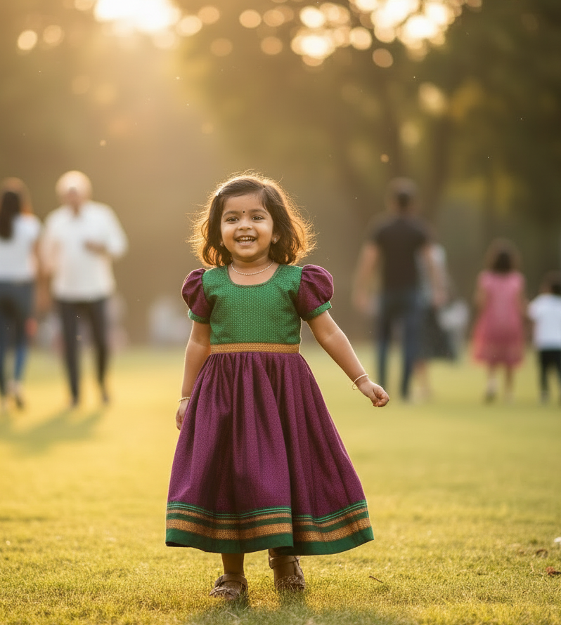 Dual tone khan frock