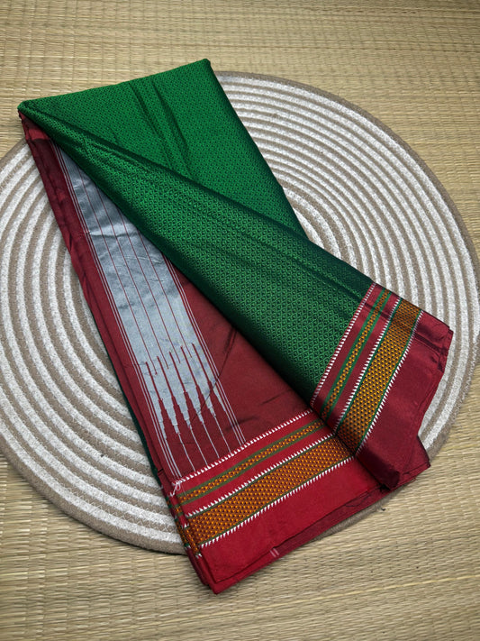Handloom khun saree - Green