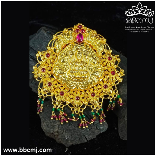 Silver Laxmi Pendent with gold coated