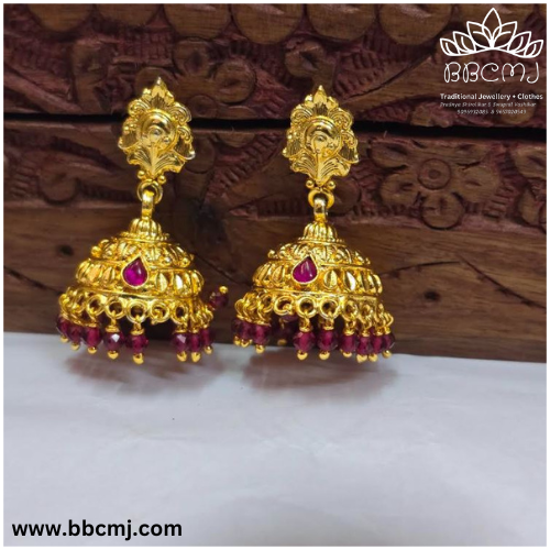 Silver manisha earrings with gold coated