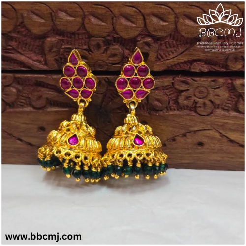 Silver malati earrings with gold coated