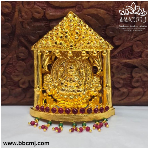 Silver laxmi Pendent with gold coated