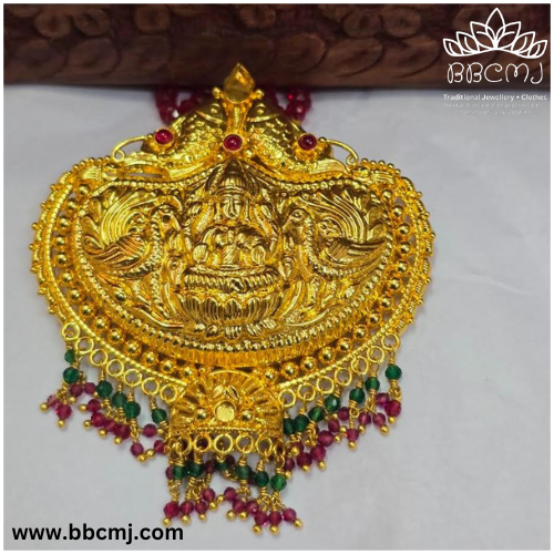 Silver mayurlaxmi Pendent with gold coated