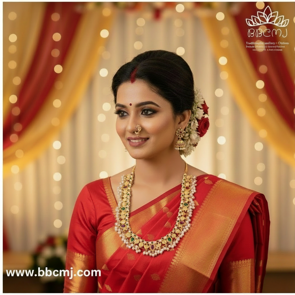 1gm gold & pearl kolhapuri saaj set