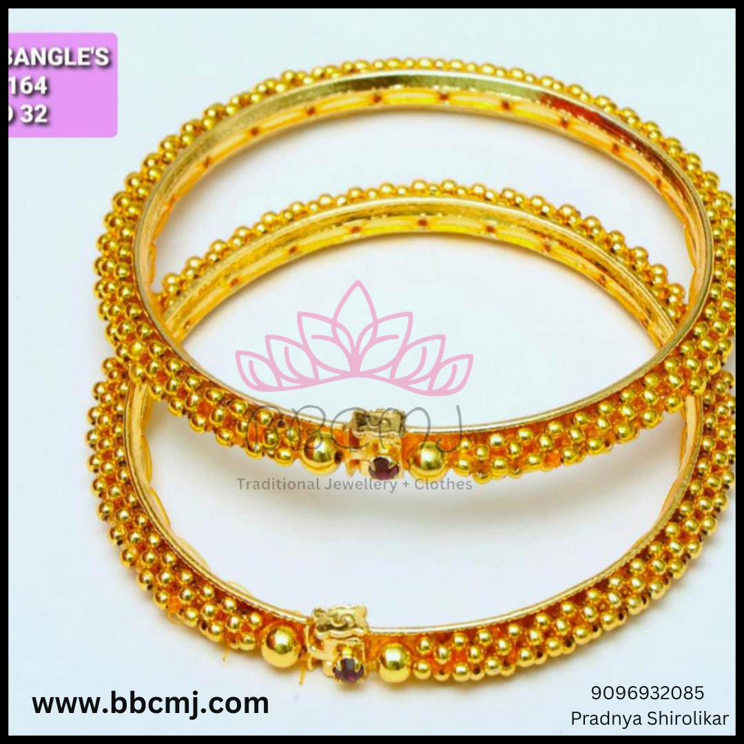 1gm gold kolhapuri Thushi Bangles (Narrow)