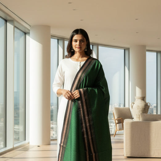 green khun dupatta