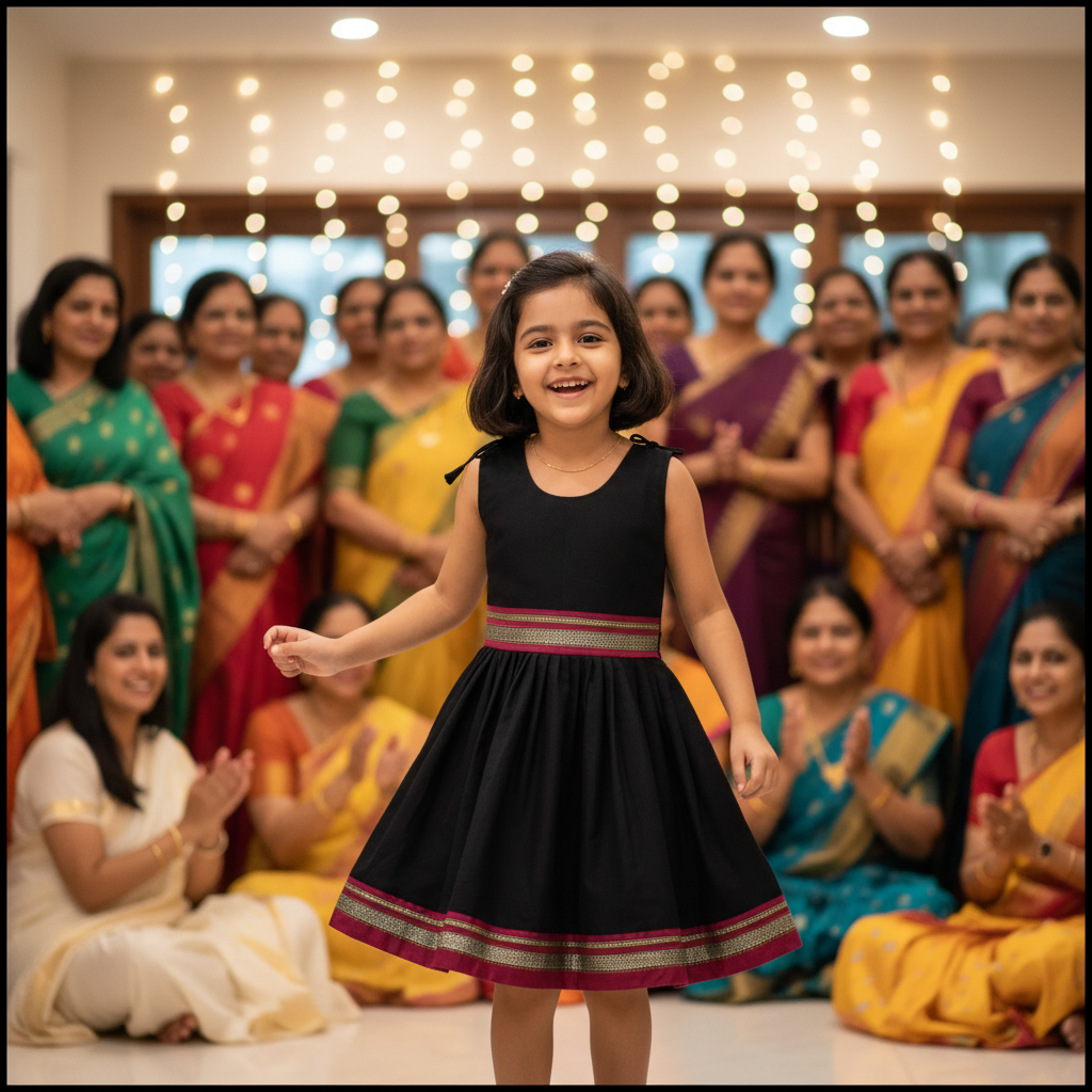 Sankranti Special Niharika black speghetti frock