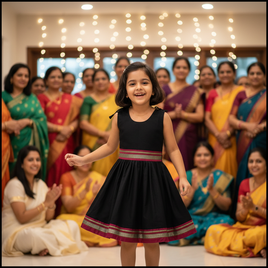 Sankranti Special Niharika black speghetti frock