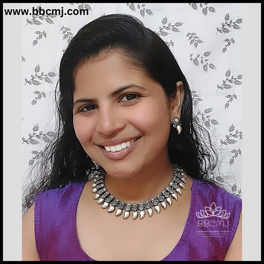 Deepa Real silver Coated necklace set