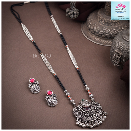 Bestseller Long real silver coated Mangalsutra set