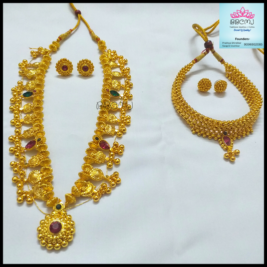 1gm gold Yesubai pendent Thushi & Saaj combo