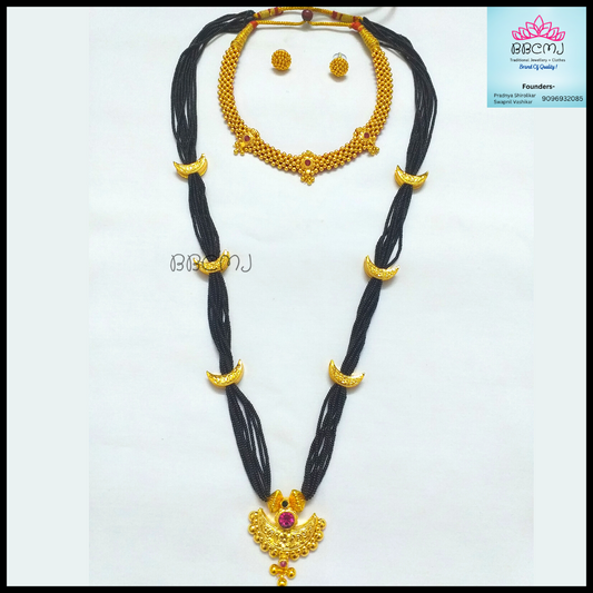 1gm gold - 3 pendent Tik & chandrakor manglasutra combo