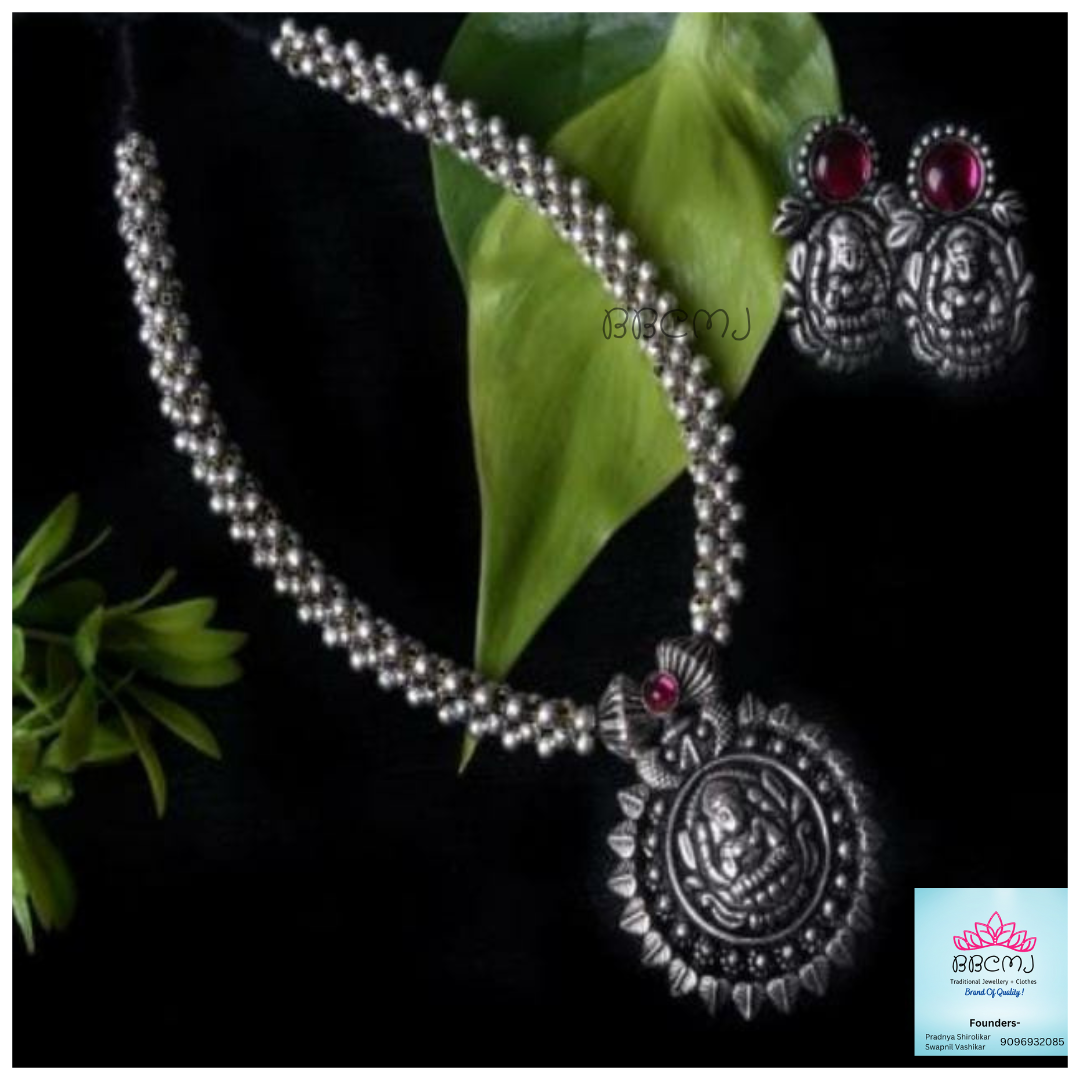 Real silver coated Laxmi thushi set