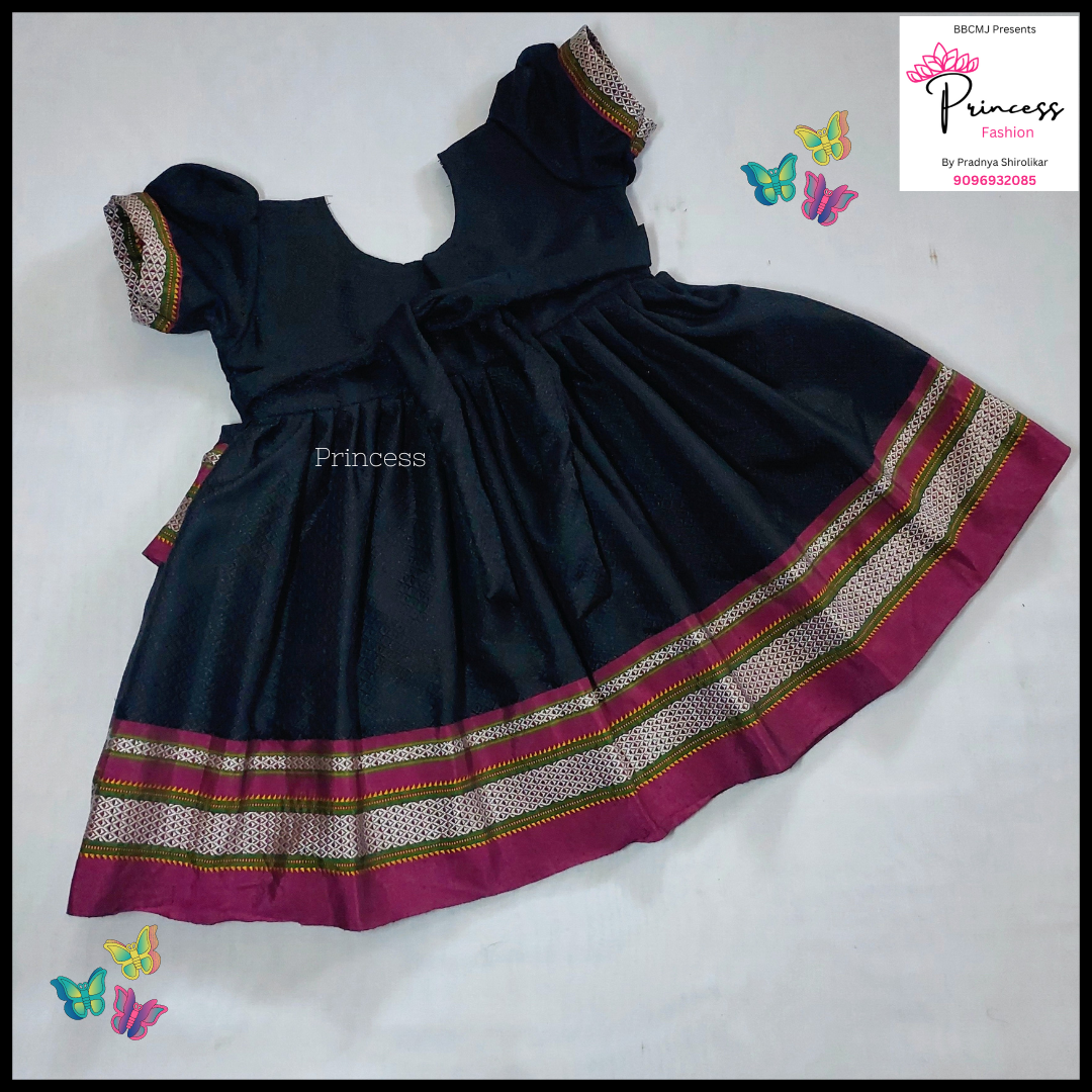 Black Double frill khun frock