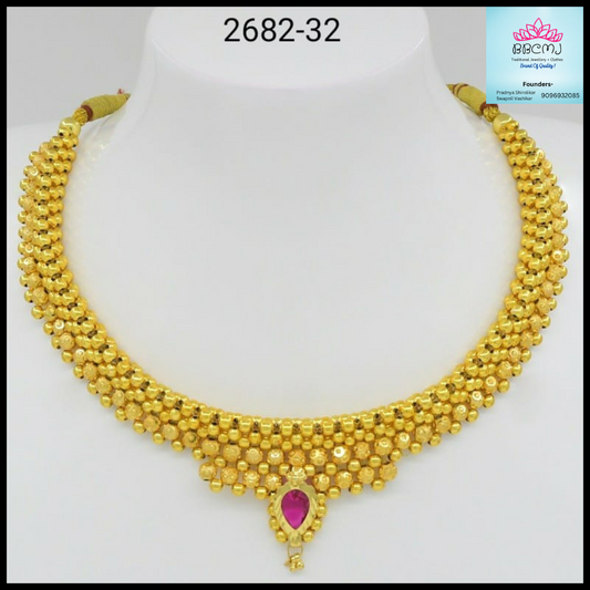 1gm gold Yesubai pendent thushi set